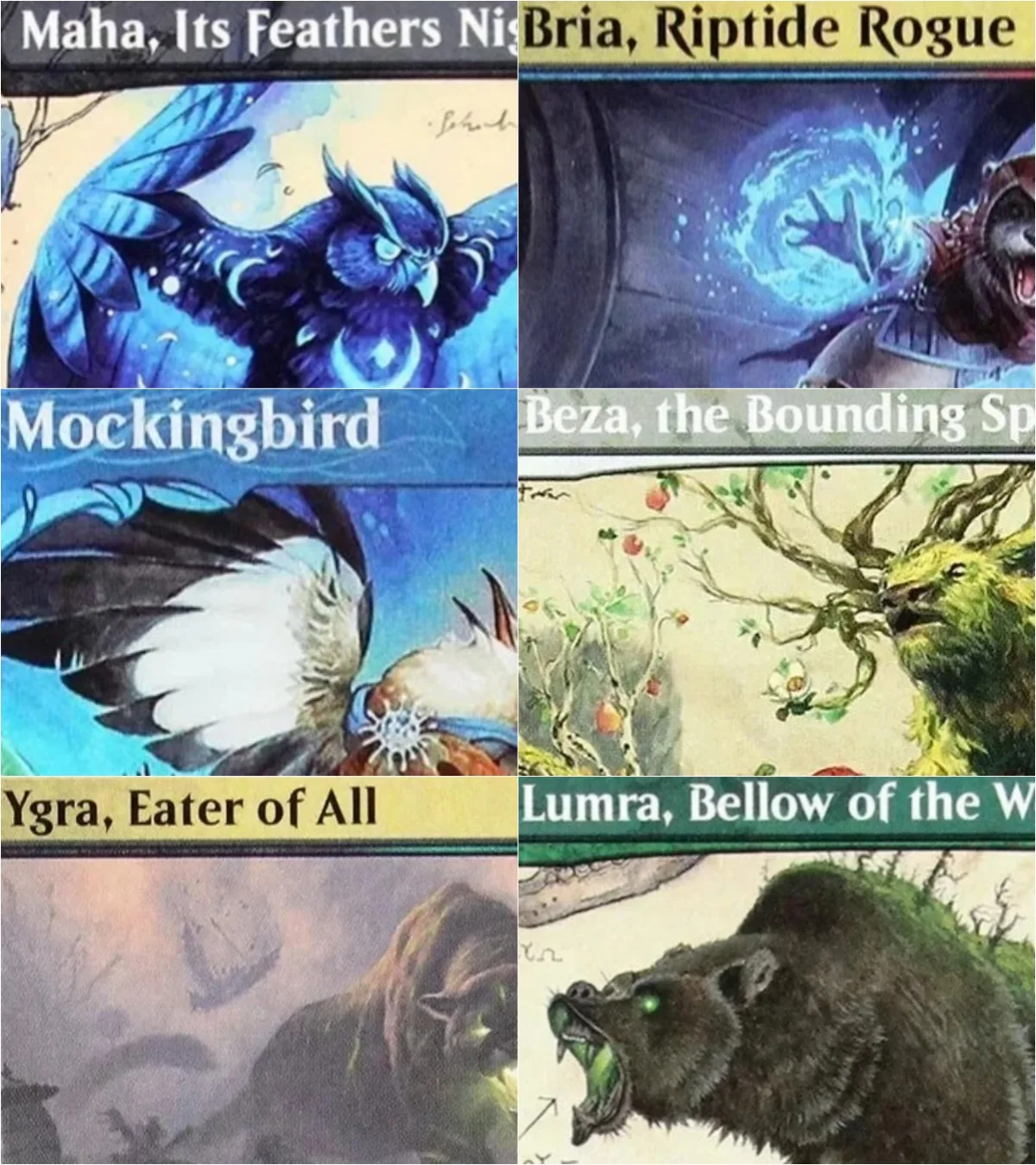 "Lumra Mockingbird/Rottenmouth Viper" BLB TCG Magical Proxy Black, Cartas de Juego Proxy de Alta Calidad, Baraja de Cartas Coleccionables