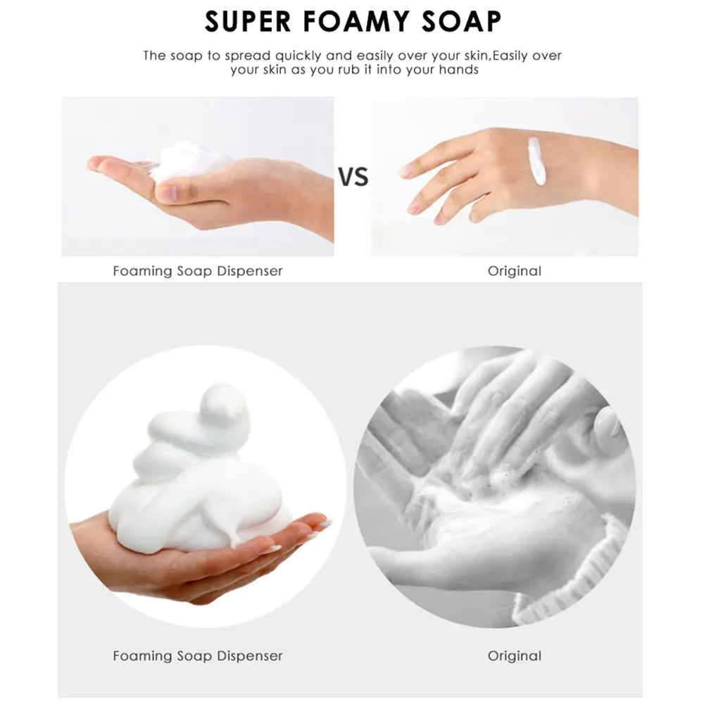 

1pcs Home Bath Supplies Hand Sanitizer Plastic Clear Foaming Bottle Pump Container Liquid Soap Dispenser