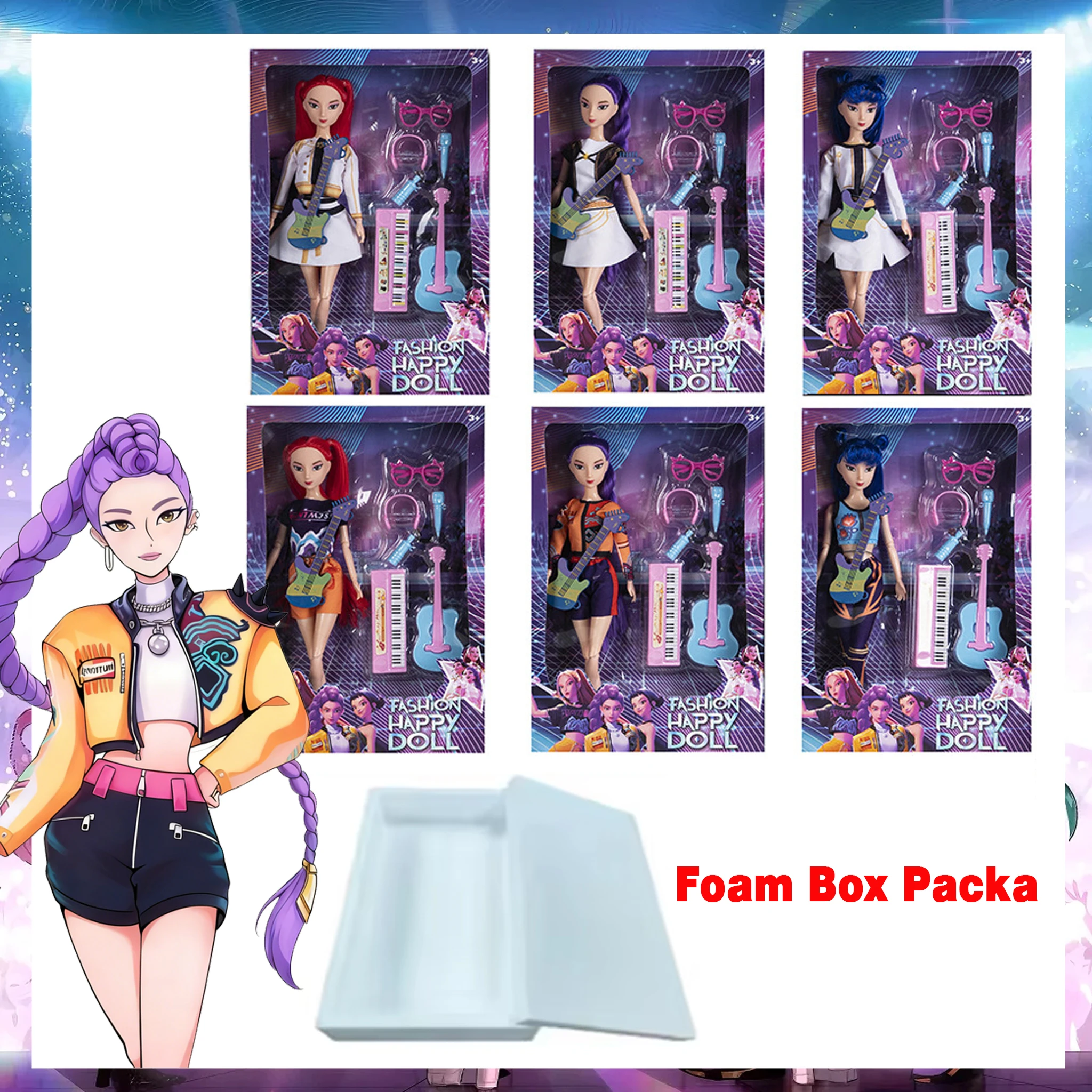 

New Release! 1/2/3-Piece Demon Hunters Girl Group Articulated Dolls (w/ Instrument Accessories) – Popular Gifts for Girls & Kids