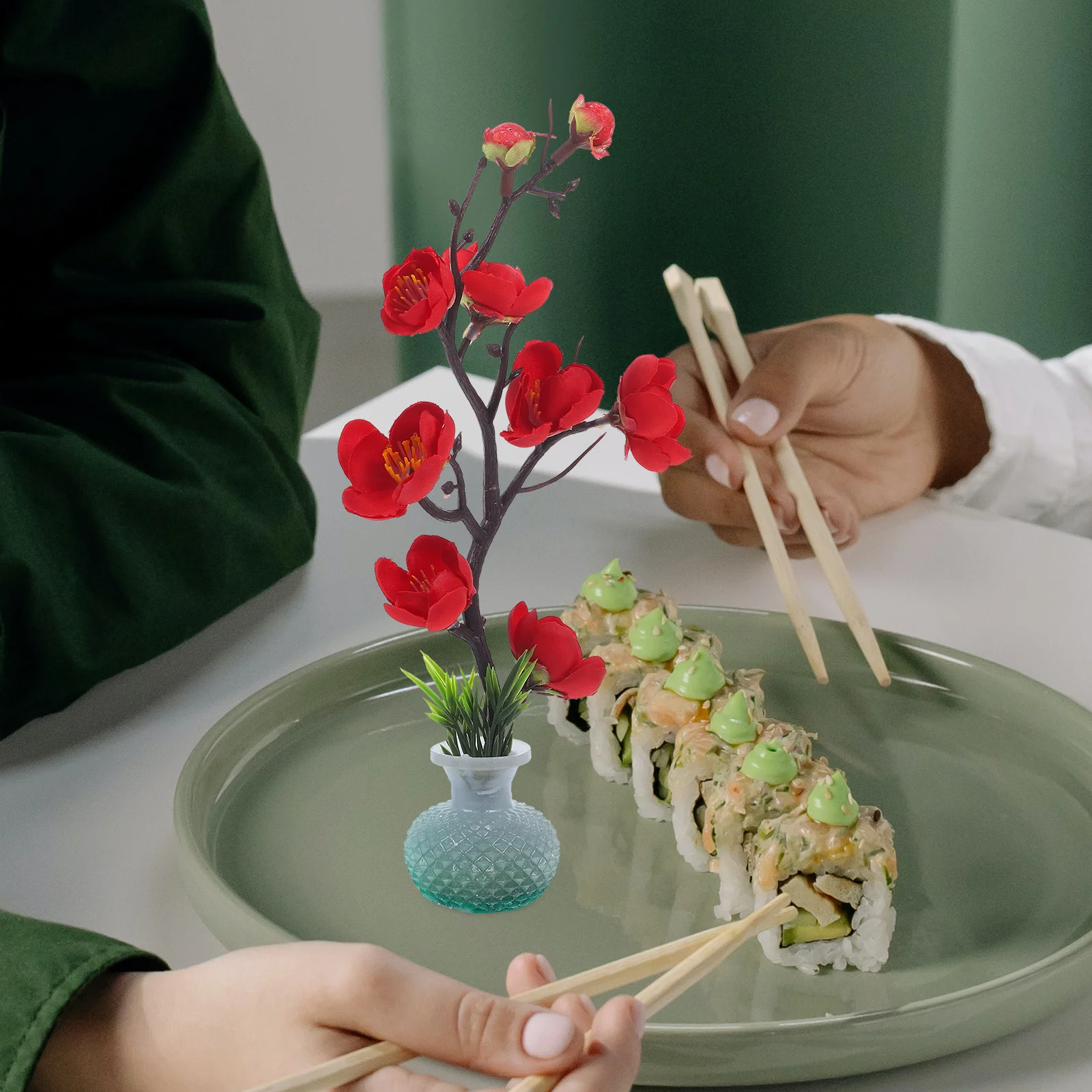 

Japanese Simulated Flower Embellishment Artificial Plastic Sushi Plate Decor Restaurant Supply Vivid Figurine Delicate