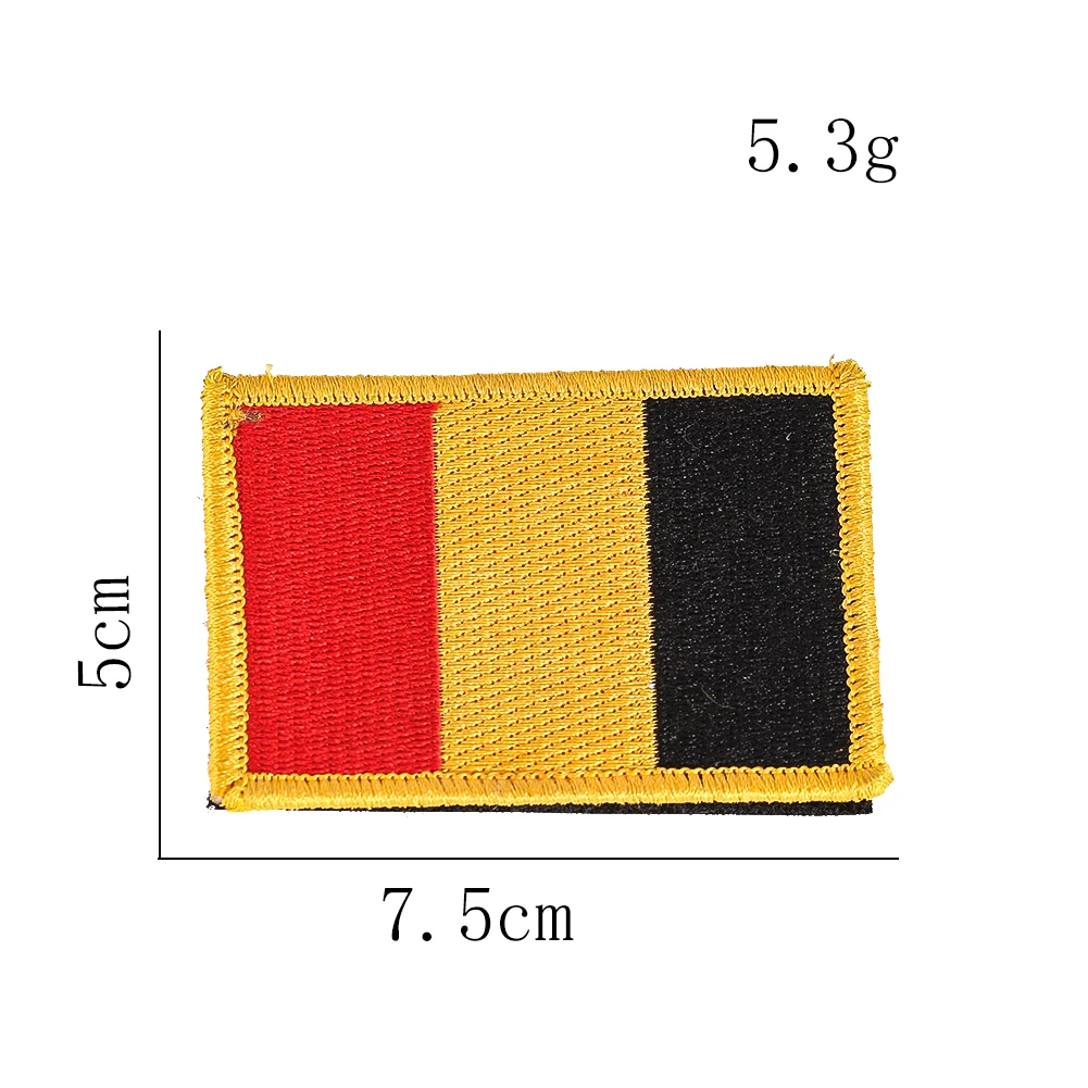 Gestickter Aufnäher mit belgischer Flagge, militärisches taktisches Klett-Abzeichen für Fans, Rucksack, Hut, Kleidung, DIY-Dekorationszubehör – Detail 6