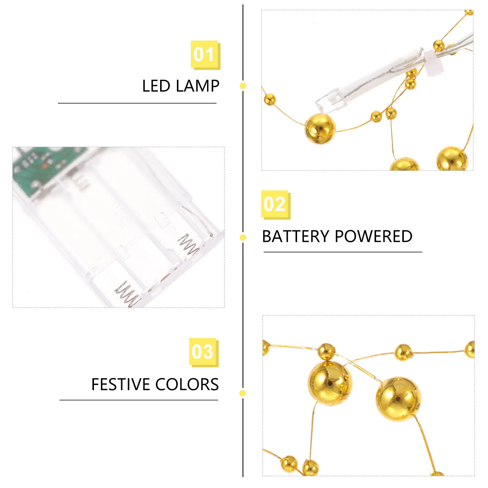 1 قطعة LED سلسلة أضواء اللؤلؤ بالطاقة اللؤلؤ لمهرجان حفل زفاف غرفة نوم في الهواء الطلق حديقة شرفة