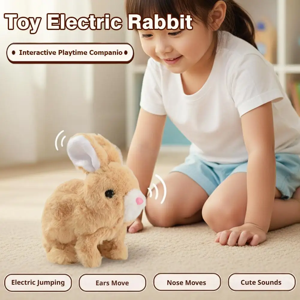 Rabbit Toy Electric Plush Simulation Rabbit Toy Walking Sound Interactive Pet Birthday Parties Holiday Gifts Room Decoration