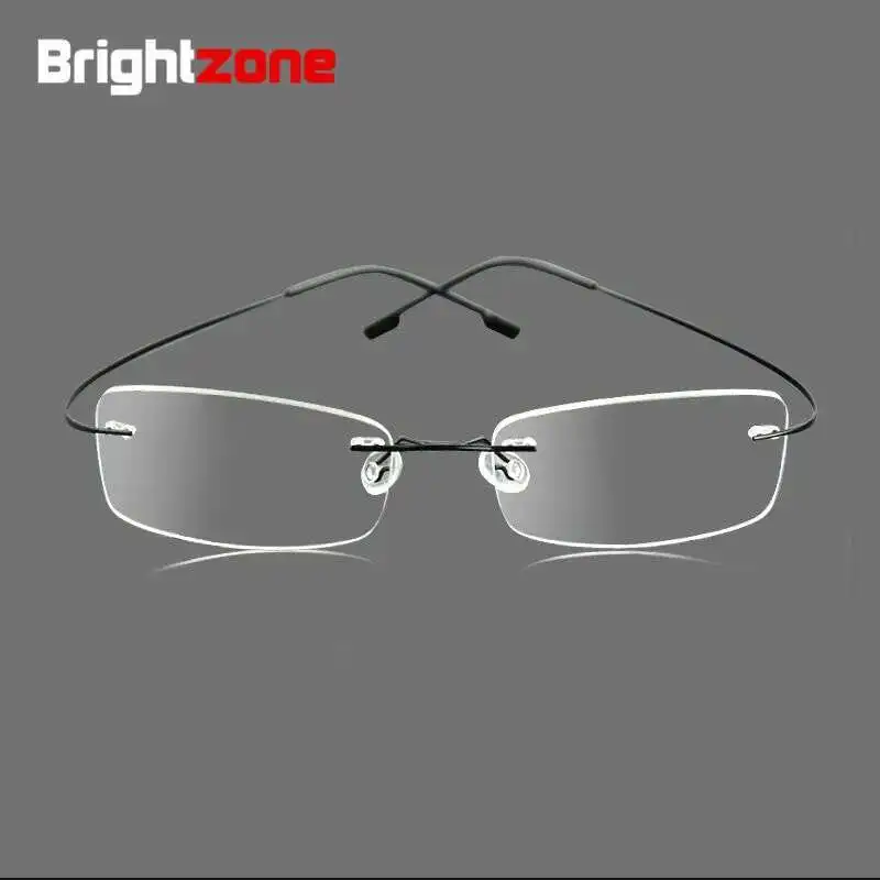 

9 Colors Lightest Optical glasses Memory Titanium Alloy Rimless Frame Myopia Prescription Glasses 1.56 1.61 Progressive Lenses