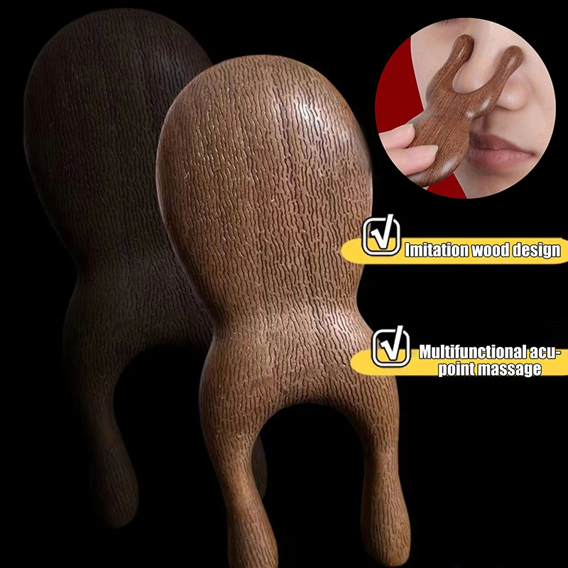 1 Stuks Neus Massage Tool Meridiaan Kam Imitatieve Hout Hoofd Hoofdhuid Haarverzorging Kam Cadeau Therapie Bloedcirculatie Gua Sha Kam