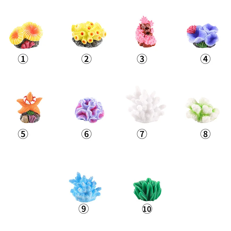 Colorful Resin Aquarium Mini Artificial Coral Reef Decoration Fish Tank Coral Stone Landscape Ornament Aquarium Accessories