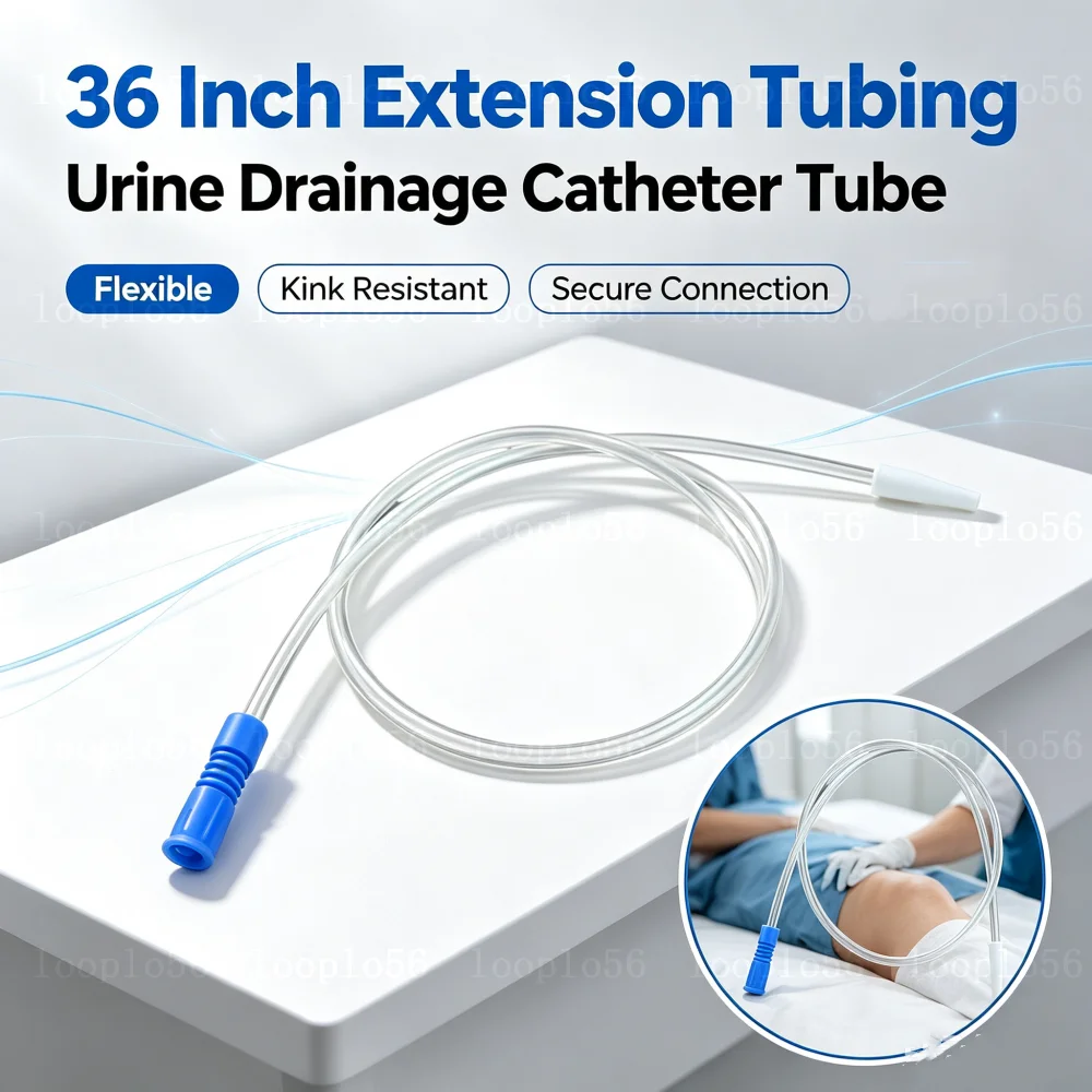 36-inch urinary catheter extension tube for urine drainage bag, urinary catheter supplies with flexible drainage tube connector