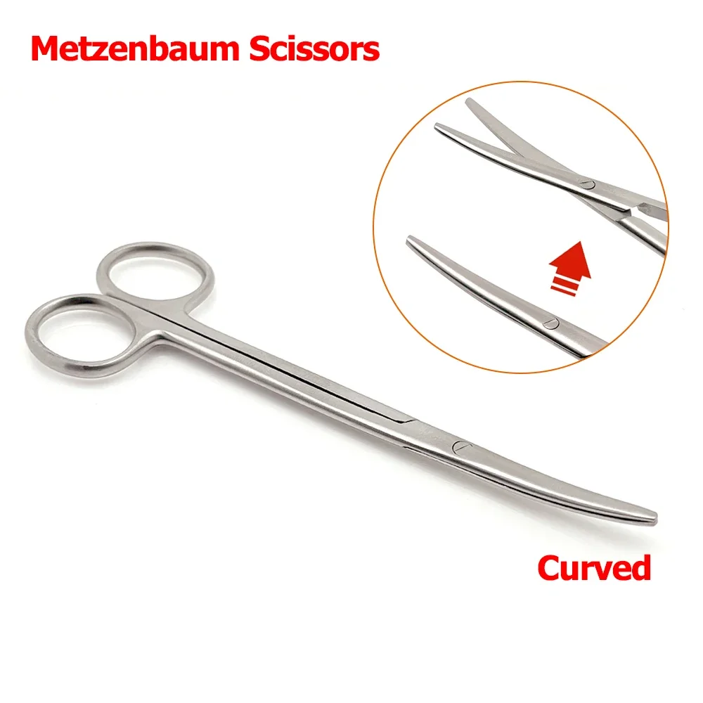 3PCS/Set 14Cm Tc Metzenbaum Scissors Curved for Delicate Tissue Cutting Tonsil Procedures Blunt Narrow Tips Ideal for Surgical