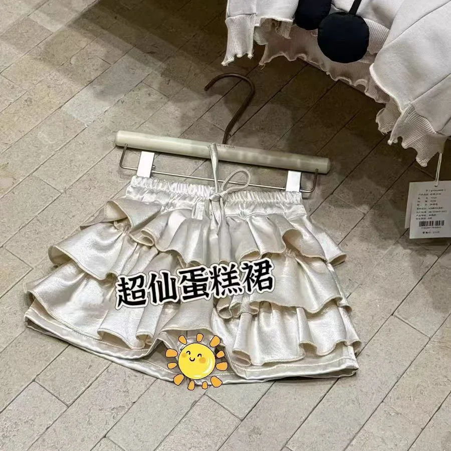 

Girls Summer Skirt Baby Children Personality Trendy Lady Korean Version Sweet Cake Skirt Princess Short Skirt Pants