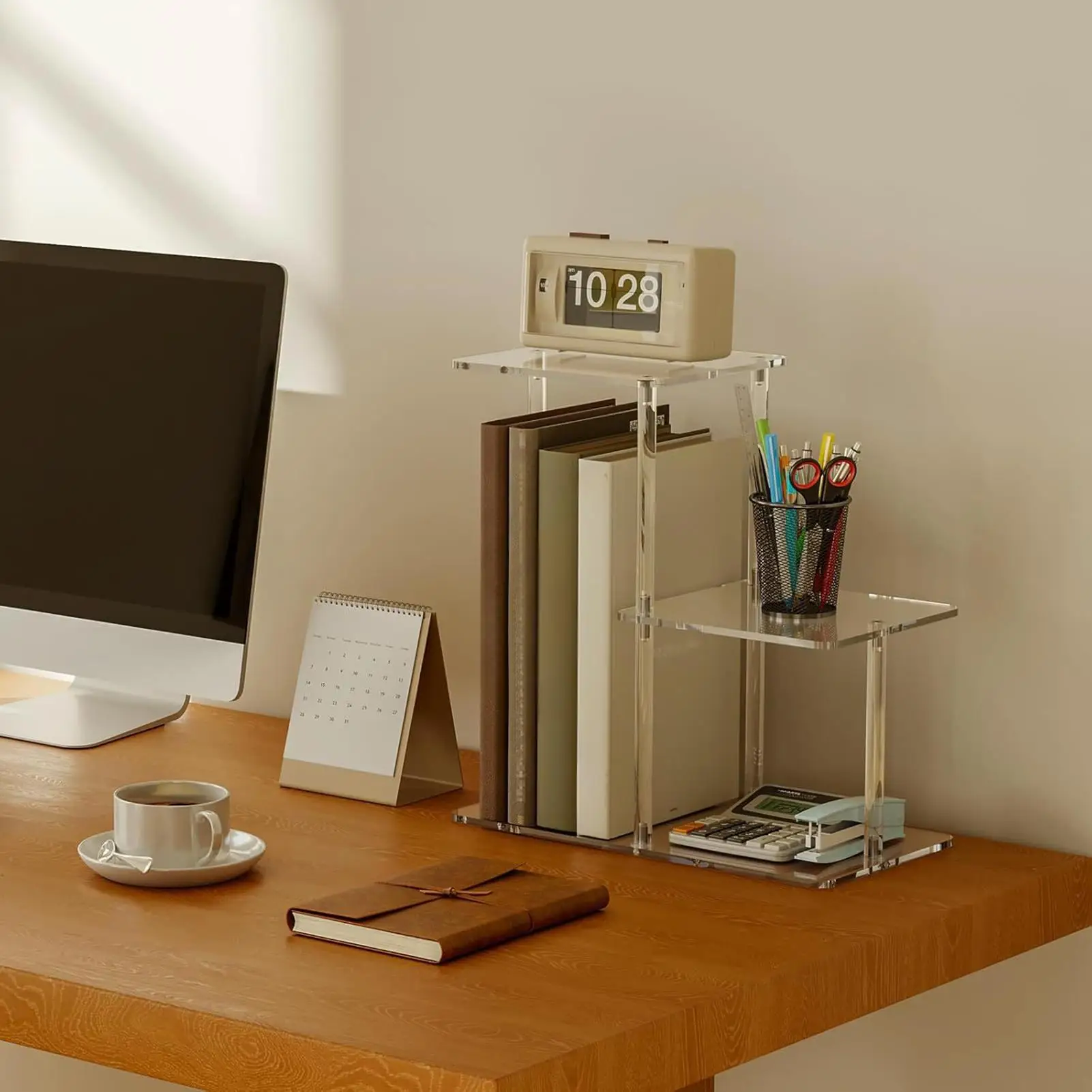 

Acrylic End Table 3 Tier Clear Side Table Nightstand Transparent Furniture for Entryway Study Room Hallway Living Room Bedroom