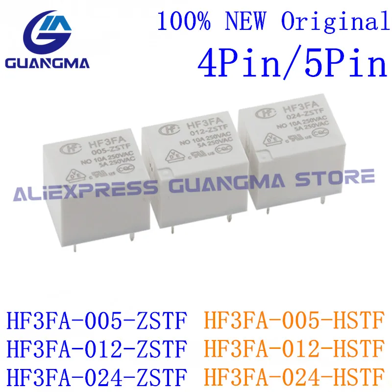 

50PCS Relay HF3FA-005 012 024-HSTF ZSTF 4Pin 5Pin HF3FA-24-HSTF HF3FA-005-ZSTF 5V 12V 24VDC 10A 250V T73 HF3FA 024 HSTF ZSTF