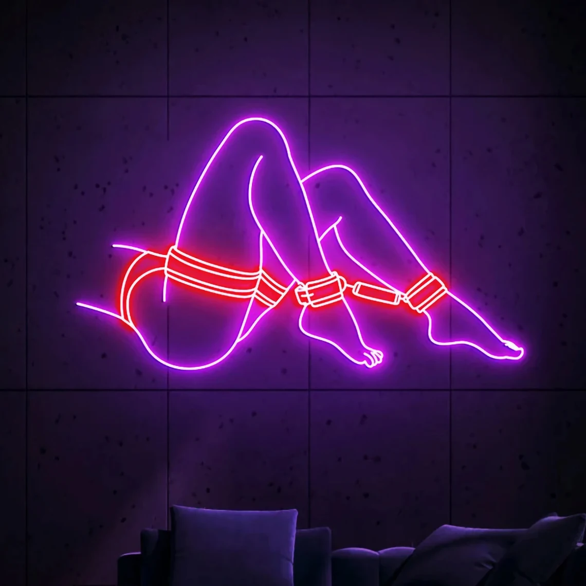 Woman Neon Sign BDSM Sexy Lady Art Neon Aesthetic Room Decor Line Art Women Body Neon Wall Decor Beer Bar Clubnight Decor