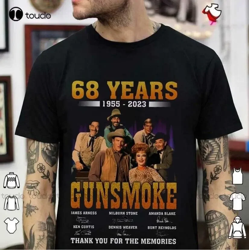 68 Years Gunsmoke Thank You For The Memories Anniversary 1955 2023 Movie T-Shirt Girls White Shirt Digital Printing Tee Shirts