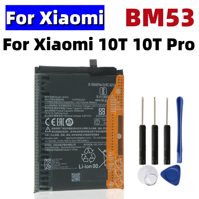 BM53 Battery For Xiaomi 10T Pro Mi 10T 5000mAh BM53 Replacement