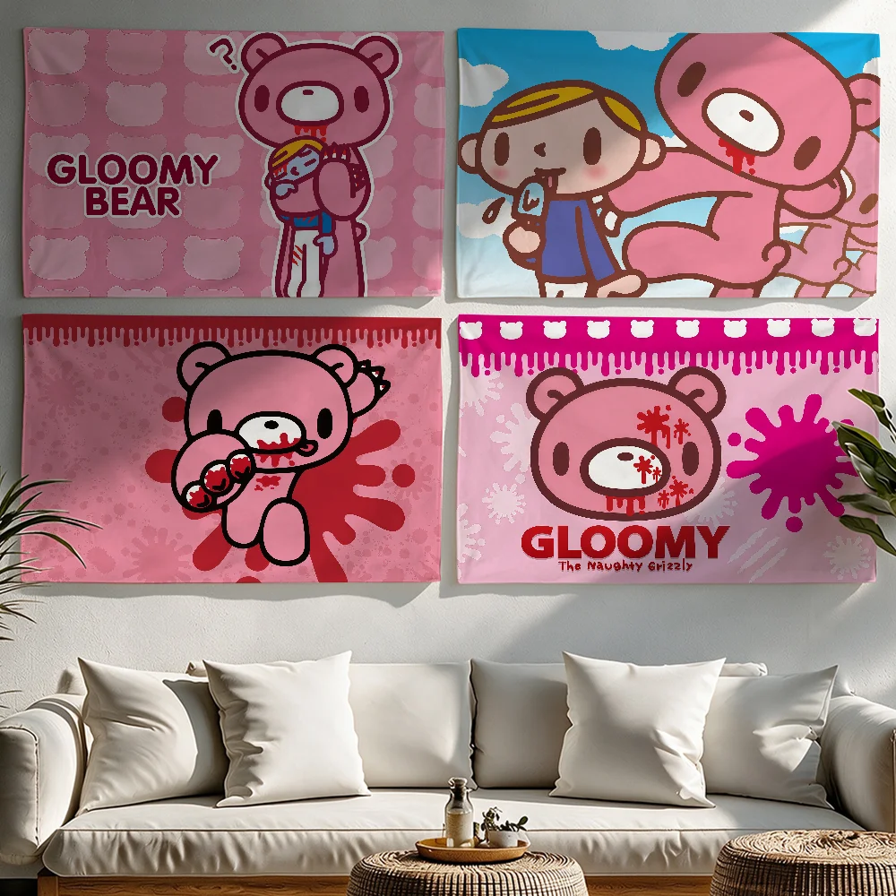 Cartoon Cute G-Gloomy B-Bear flag Tapestries Outdoor Parties Bedrooms Living Rooms Dorm Rooms Wall Decor Banners Gifts