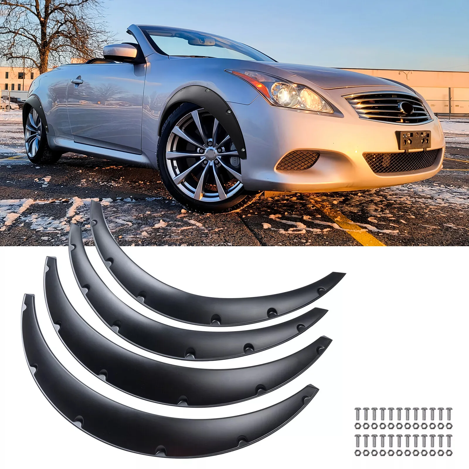 

For Infiniti G35 G37 Coupe Sedan 4PCS Fender Flares Wide Body Kit Wheel Arches