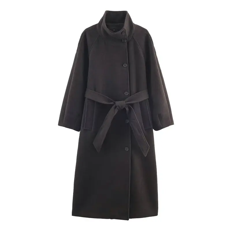 Новое зимнее женское универсальное пальто с мягким воротником-стойкой и поясом, европейское длинное све, молодежное, обычное, тонкое