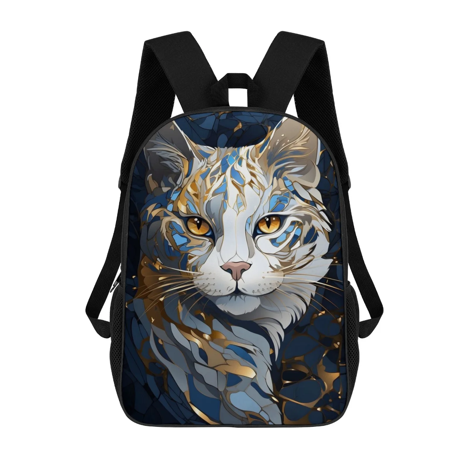 

Cat Golden Ornament art 17 Inch School Backpack Mochilas Escolares School Bag Zoo Mochilas De Hombre Bolsa Bolso Mochila Bag Moc