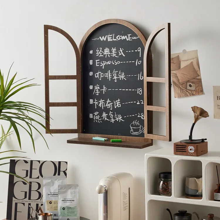 American country retro  fake window blackboard wall hanging baffle rack coffee clothing store wall decoration three-dimensional