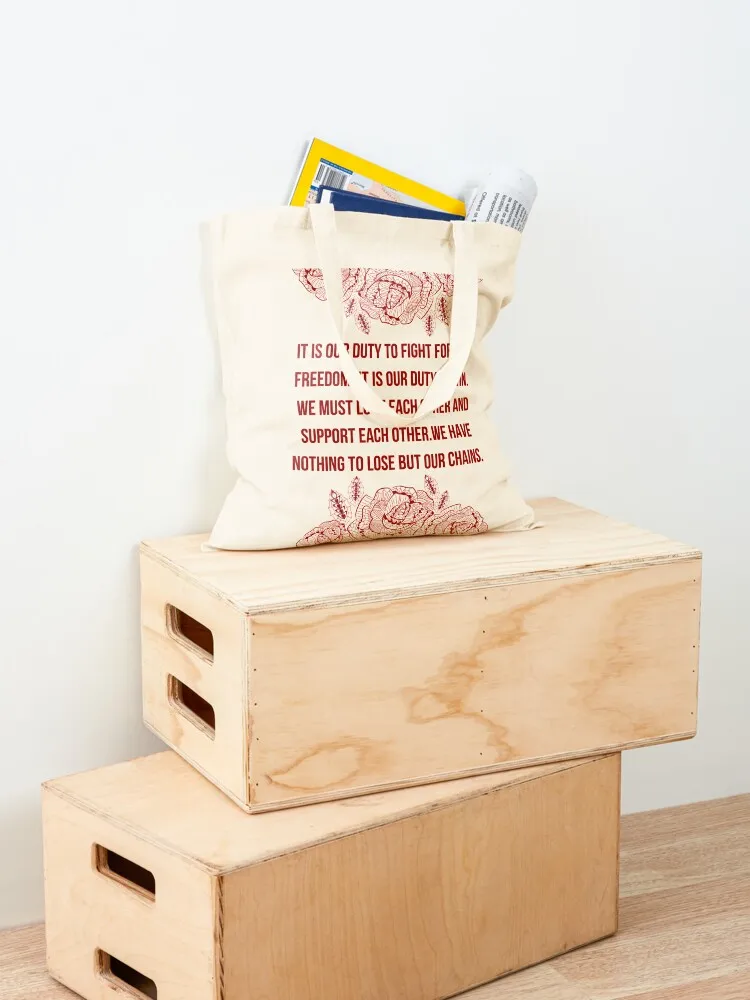 لا شيء خسر ولكن سلاسلنا الورود حمل حقيبة مخصصة حمل حقيبة سوبر ماركت حقيبة قابلة للطي قماش حقائب نسائية #4