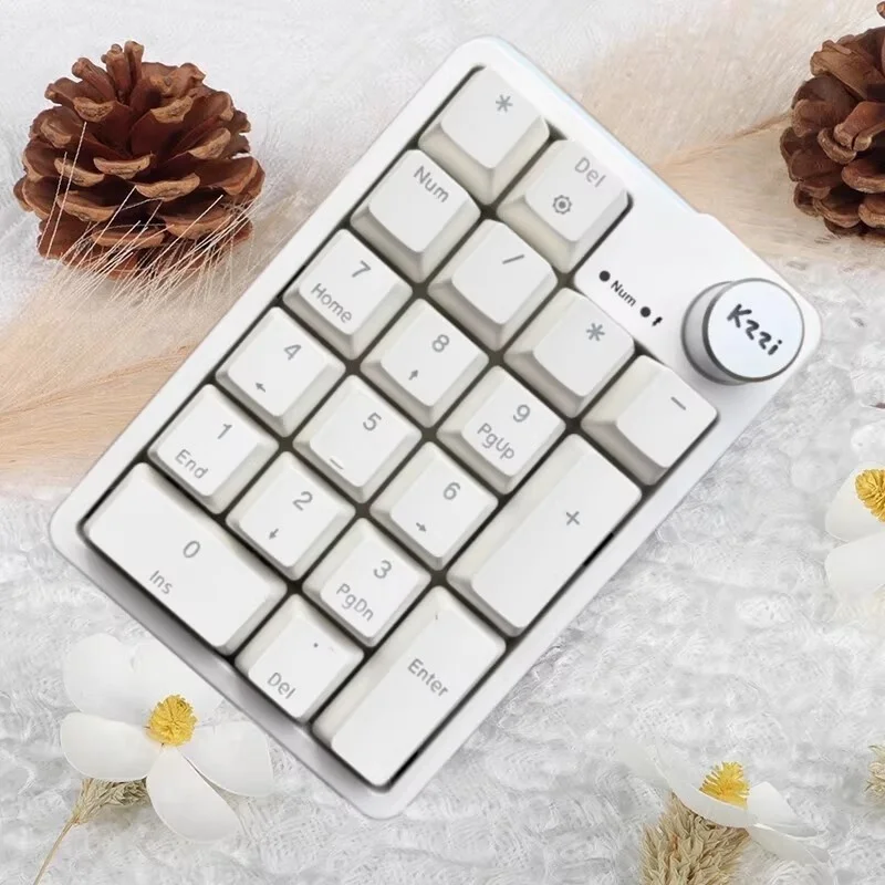

Kzzi K20 Glacier Blue Tri Mode Wireless Bluetooth Mechanical Numeric Keypad Hot Swappable Programmable For Ipad Tablet Laptop