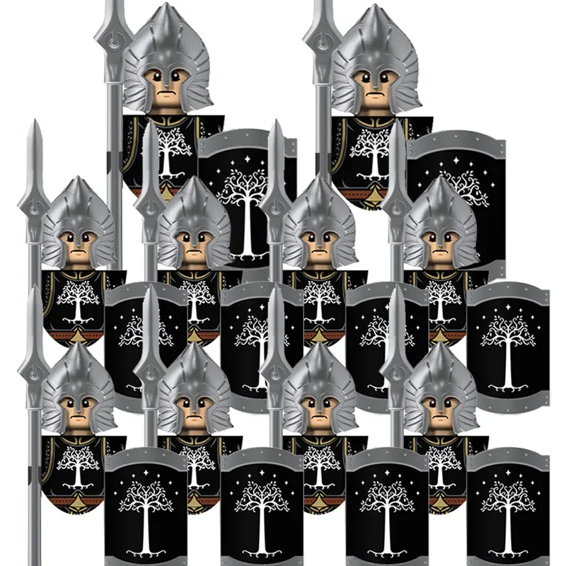 

Kids Toys Lord Rings Series Action Figures Gondor Soldiers Medieval Military Figures Model Building Blocks Boys Birthday Gifts