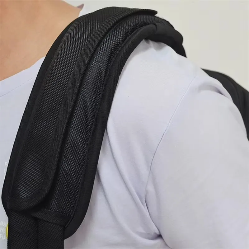 Black Weight Reducing Shoulder Pad Dual Backpack Stress Reducing Wider Weight Reducing Schoolbag Shoulder Strap Instrument Shoul