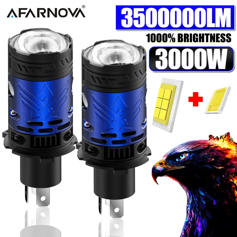 

2025 New H4/9003/HB2 LED Car Headlight Bulbs Projector Lens Canbus 3500000LM 3000W Turbo Lights H4 High/Low Beam Car lamps Bulbs