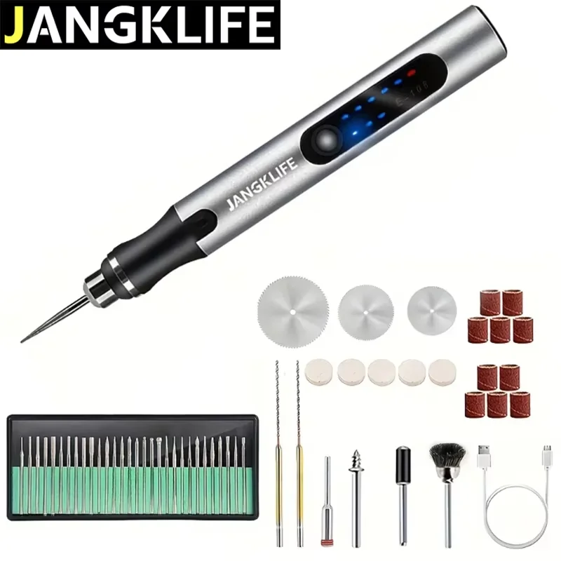 

JANGKLIFE USB беспроводной роторный набор инструментов деревообрабатывающая гравировальная ручка DIY для ювелирных изделий металл стекло мини беспроводная дрель