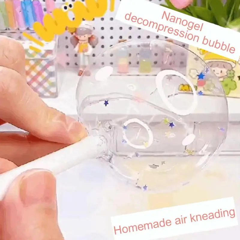 Nano Bubble Tape Rietjes Diy Craft Kinderen Knijpen Speelgoed Maken Blazen Bubble Tape Niet Giftig Super Sterke Multi-Purpose Tape