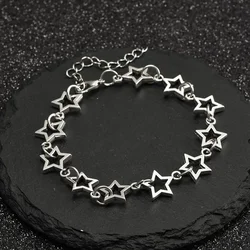 Hollow Stars Bracelet Y2k Vintage Anime Inspired Charm Sweet Cool Fashion Adjustable Harajuku Bangles for Women Jewelry Gifts