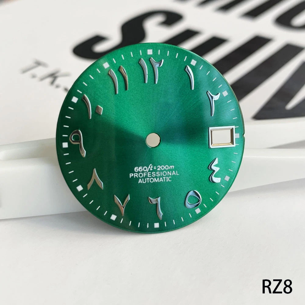 28.5mm silver nail Arabic alphabet non luminous dial, suitable for nh dail 35/36movement watch accessories