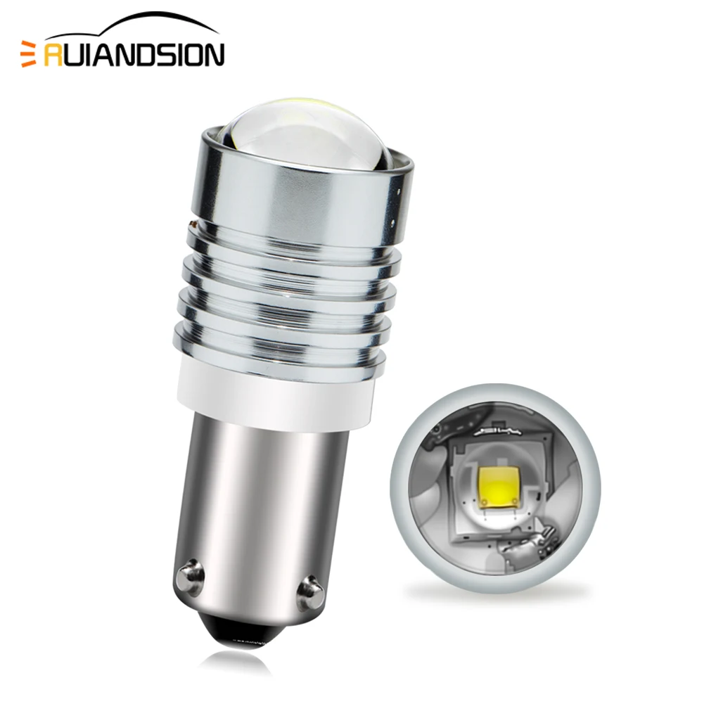 

2Pcs BAX9S BAY9S LED Signal Lights Lamp XBD Chip Car Interior Reading Light License Plate Bulbs 10-30V Non-polarity Fit 12V 24V