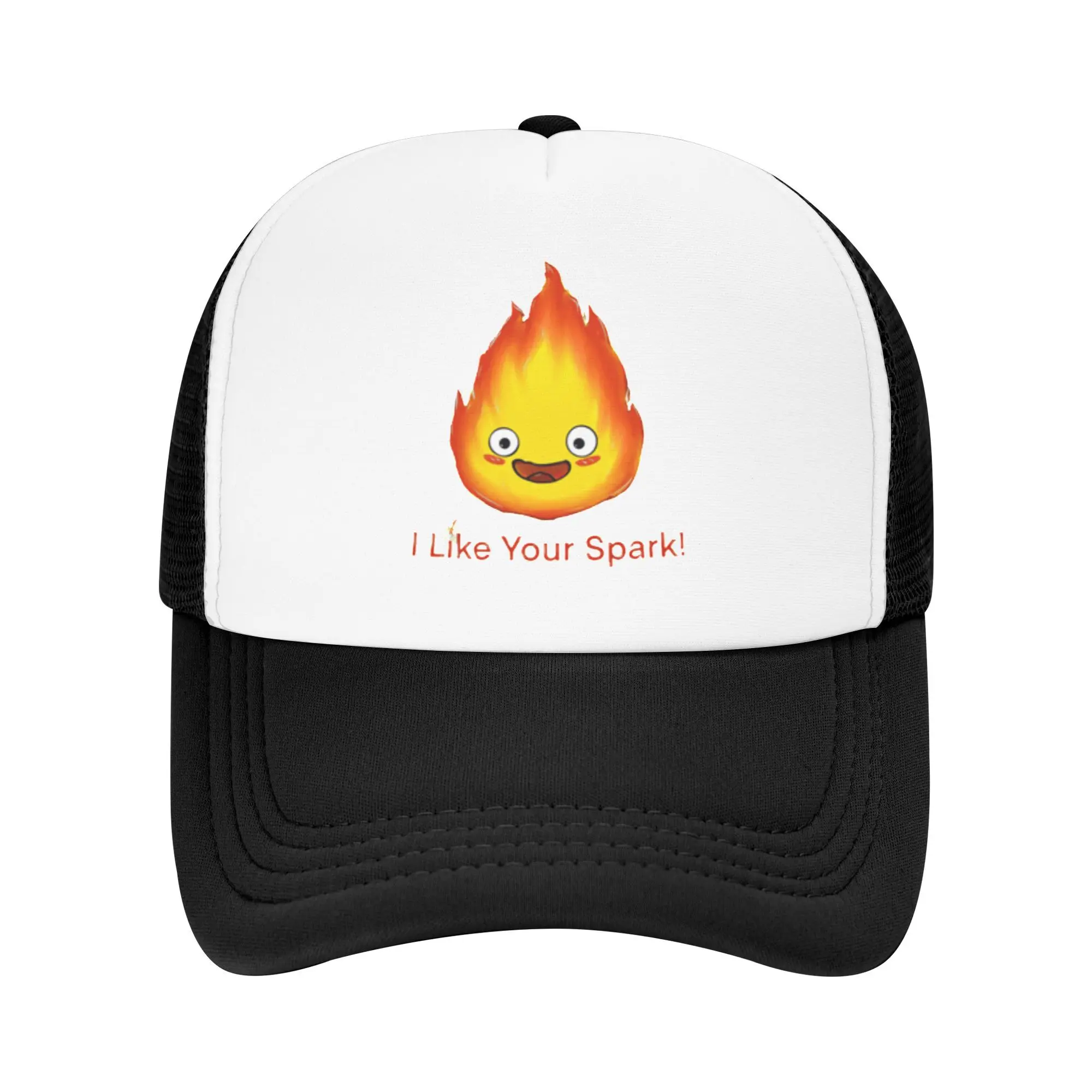 Magic Fire Demon Calcifer I Like Your Spark Pool Party Mesh Baseball Caps For Mens Personalized Male Beach Golf Hat Snapback Cap