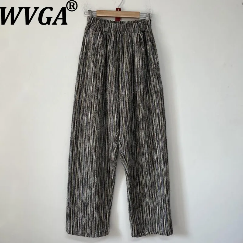 

WVGA Spring Autumn New Man Tide Retro Colorful Woven Striped Original Design Trendy Niche Casual Loose Wide-leg Pants Ins W20781