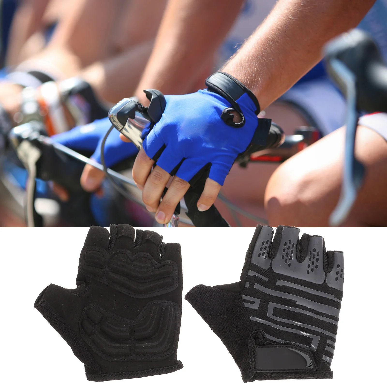 

1Pair Summer Cycling Gloves Xxl Half Finger Breathable Anti-Slip Wear-Resistant Lightweight Non-Slip Grip for Bike Riding