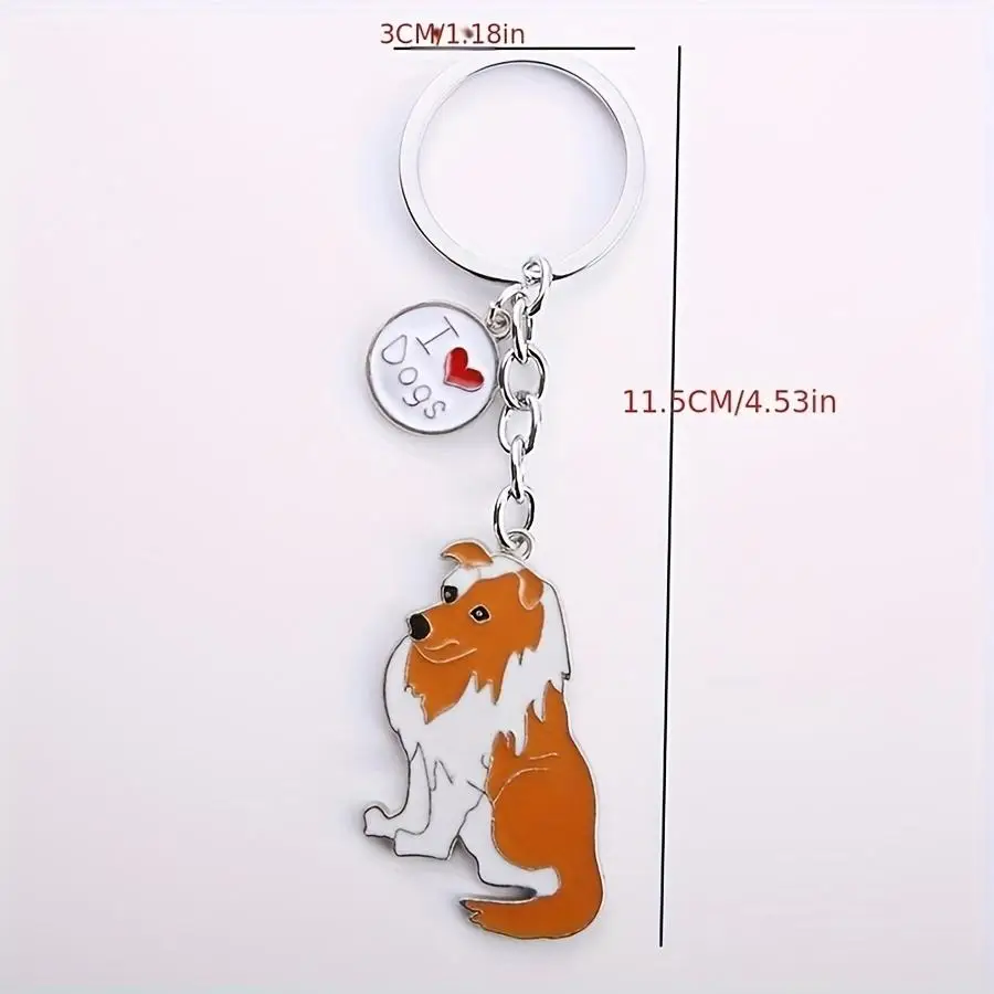 1/5/10/20/50/100pcs 1 pc / 3 pcs Cute Multicolored Metal Pet Dog Keychain, Various Adorable Styles, Exquisite and Durable, for S