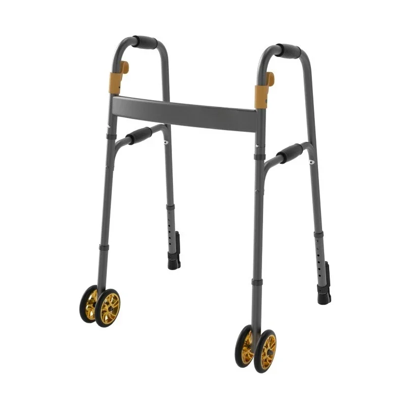 Алюминиевые легкие складные ходунки в один клик, складные ходунки-роллаторы с двумя колесами