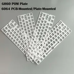 60% Mechanical Keyboard 6064 Layout White POM 1.6mm Plate 3 in 1 Silence Foam Full Inner Kit optional
