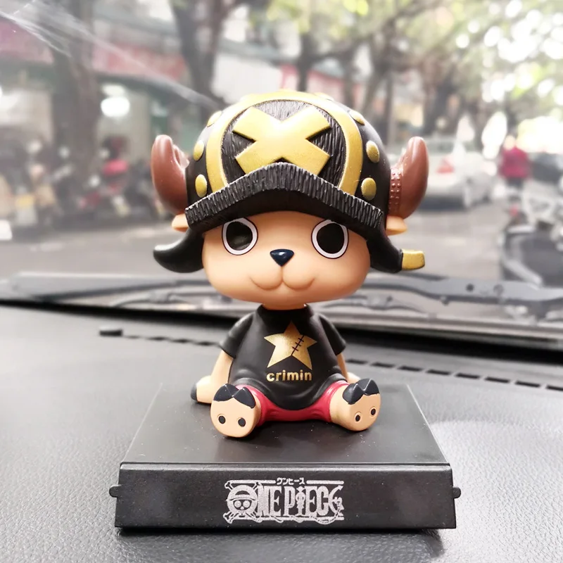 Cartoon One Piece Car Dashboard Luffy Zoro Sanji Law Bobblehead Ornament Shaking Head Toys Auto Interior Decoration Accessories