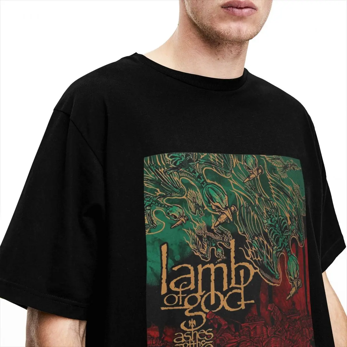 Men Women's Lamb Of God Ashes Of The Wake Shirt Album Covers Cotton Clothes Vintage Short Sleeve Crew Neck Tee Shirt Big Size