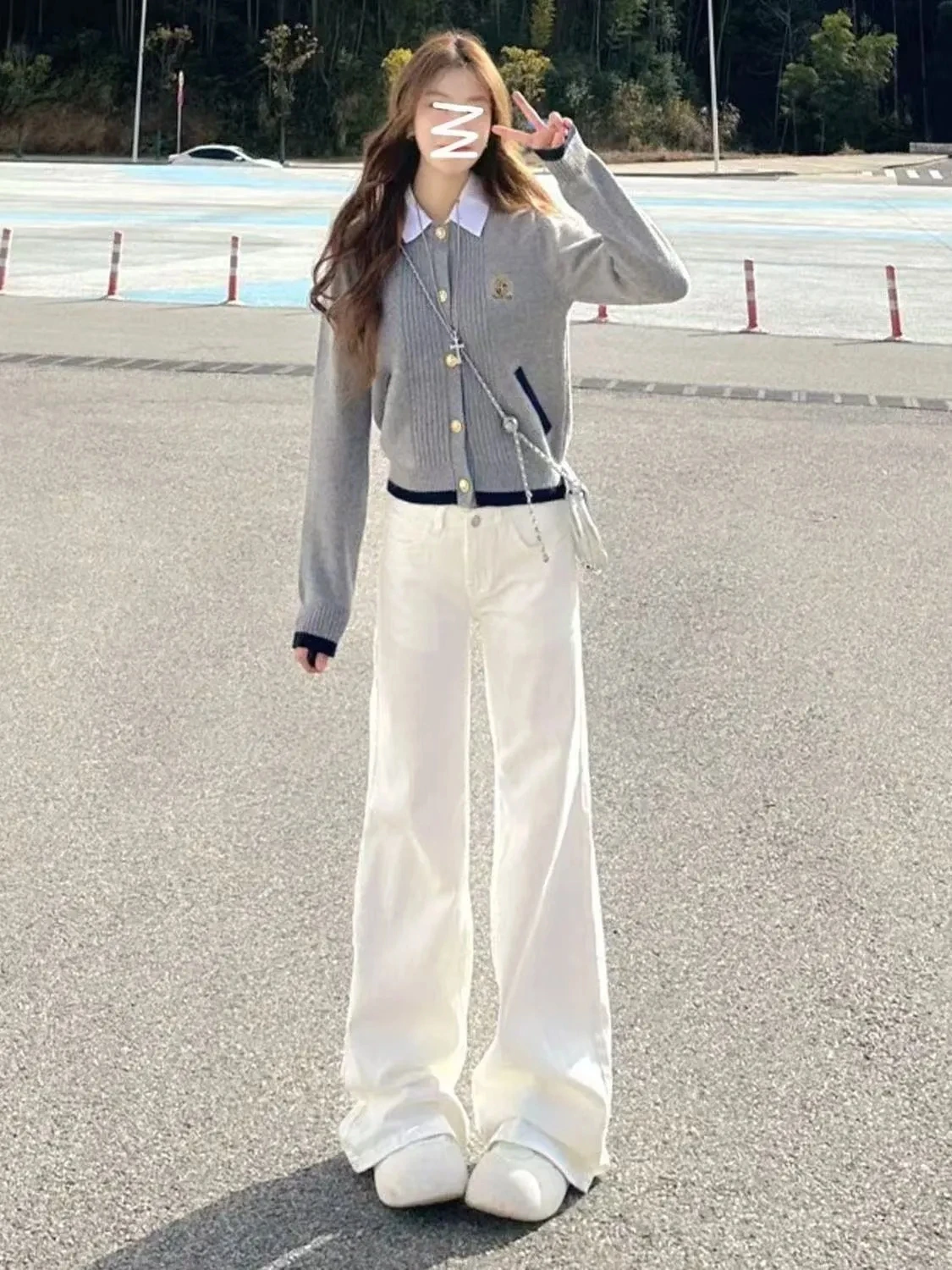 

Y2k Jeans Women Jeans 2025 Winter New American Retro White Flared High Waist Slim Fit Stretch Bootcut Trousers For Ladies