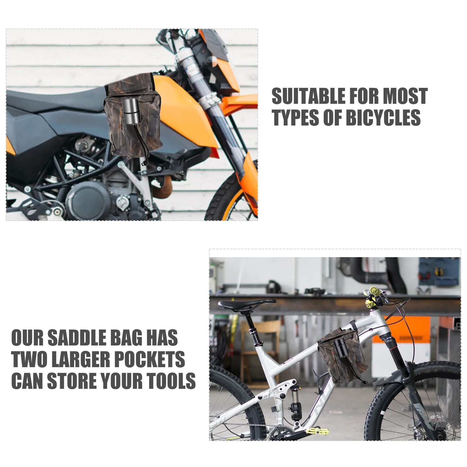 

Off Road Storage Bag Large Capacity Bike Front Tube Pouch Waterproof Durable Saddle Cycling Oil Tank Fits Most Bikes Handlebar