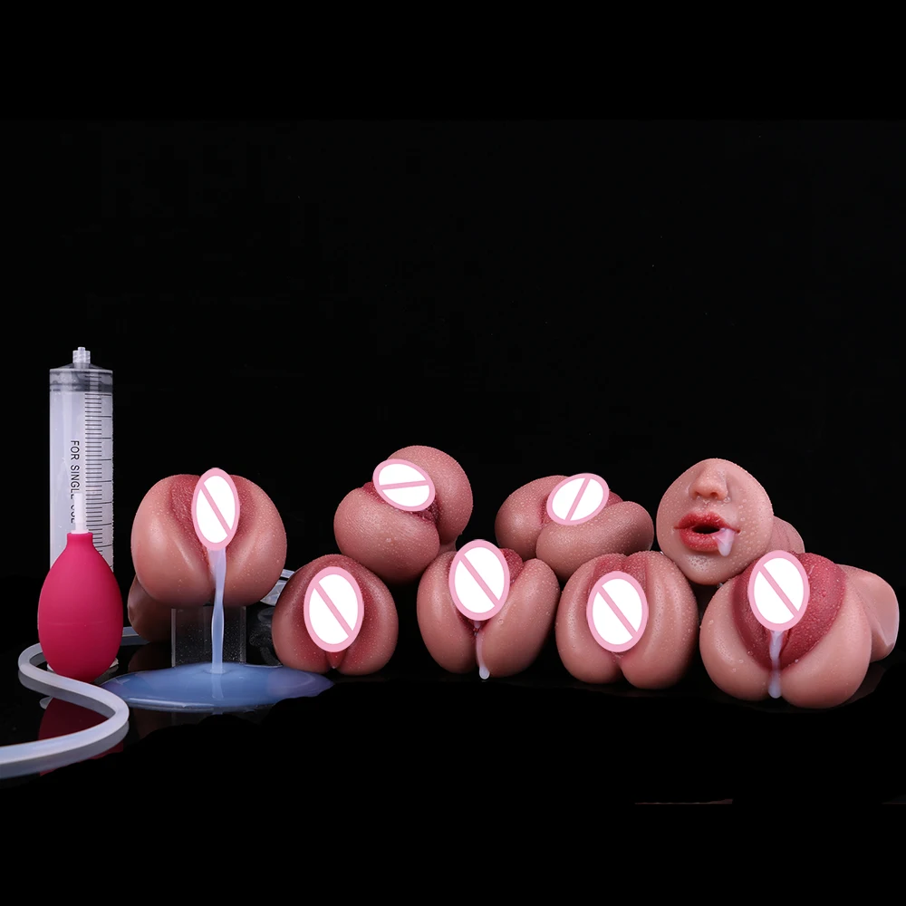 FAAK Squirting męski Masturbator realistyczna pochwa łechtaczka miękki silikonowy wytrysk kieszonkowy Cipka Stroker Anal Sex zabawki dla mężczyzn