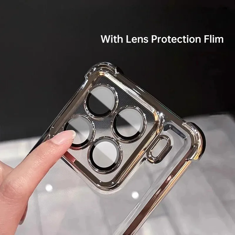 ل Xiaomi Mi 15T 15 T 15tPro Pro Mi15T سيليكون الغطاء الخلفي أربعة زوايا المضادة للصدمات تصفيح واضح عدسة حماية فليم كابا