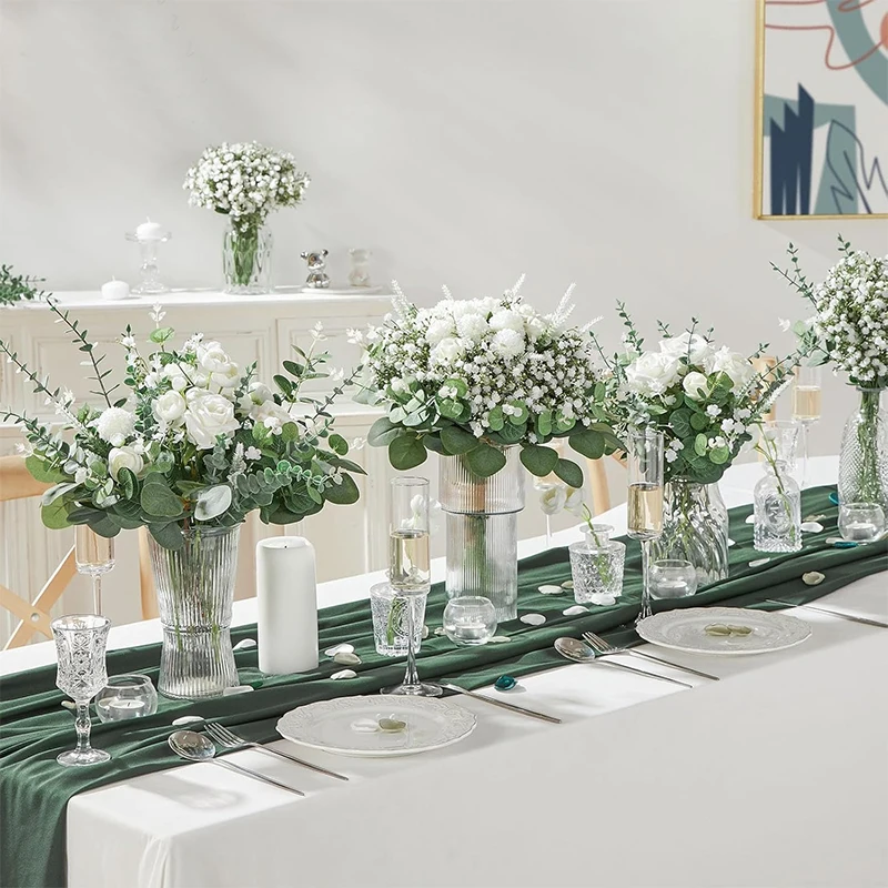 5/10/20 Stücke Künstliche Eukalyptusblatt Stiele Grünpflanzen Für Wohnzimmer Zuhause Raumdekoration Braut Hochzeit Dekor Blumensträuße – Detail 12