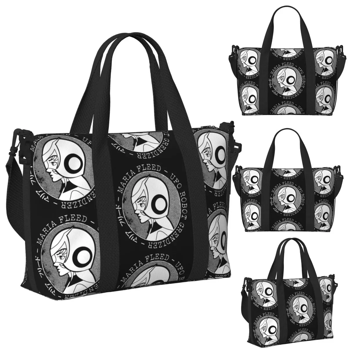 

Goldorak Grendizer Anime UFO Robot Beach Travel Bag Large Capacity Tote Bags for Gym Sport Women Shopping Duffle Shoulder Bag