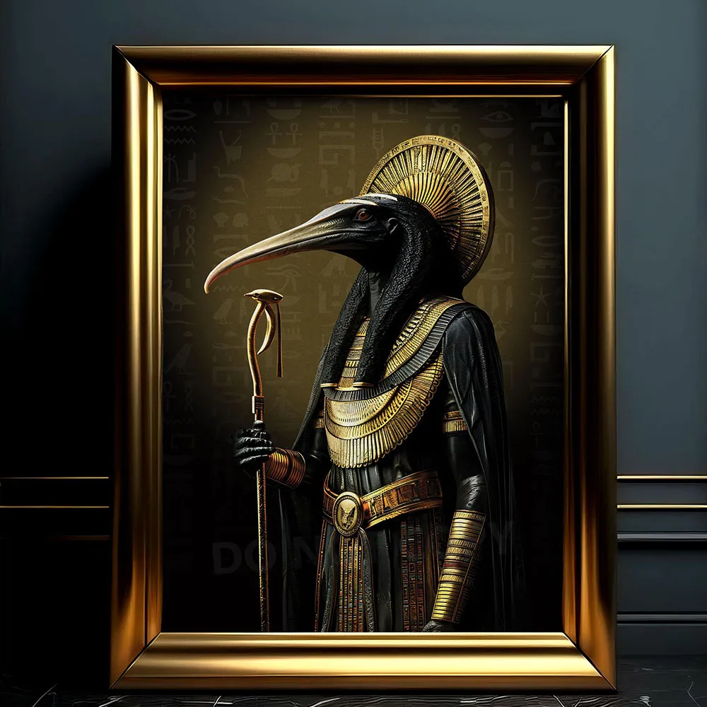 Ancient Egypt Egyptian God Anubis Egyptian Art Poster Hieroglyphs Ancient Egypt Mythology Canvas Painting Living Room Home De