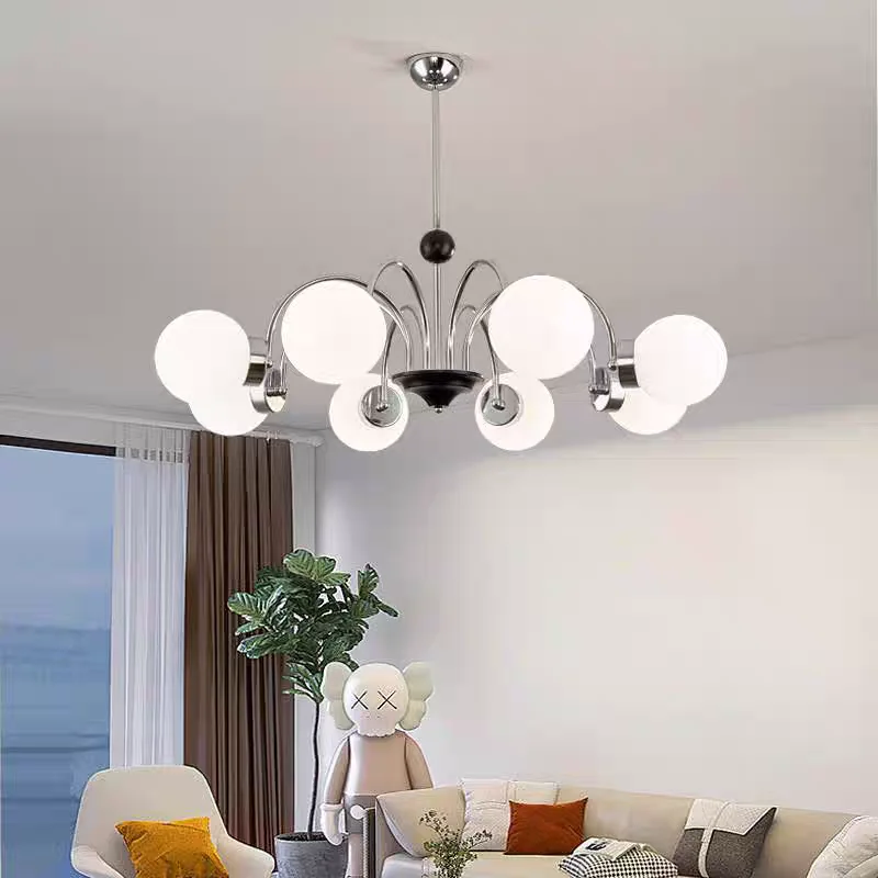 

Nordic chrome LED pendant light, ceiling glass ball pendant light, living room, bedroom, kitchen, modern home decoration