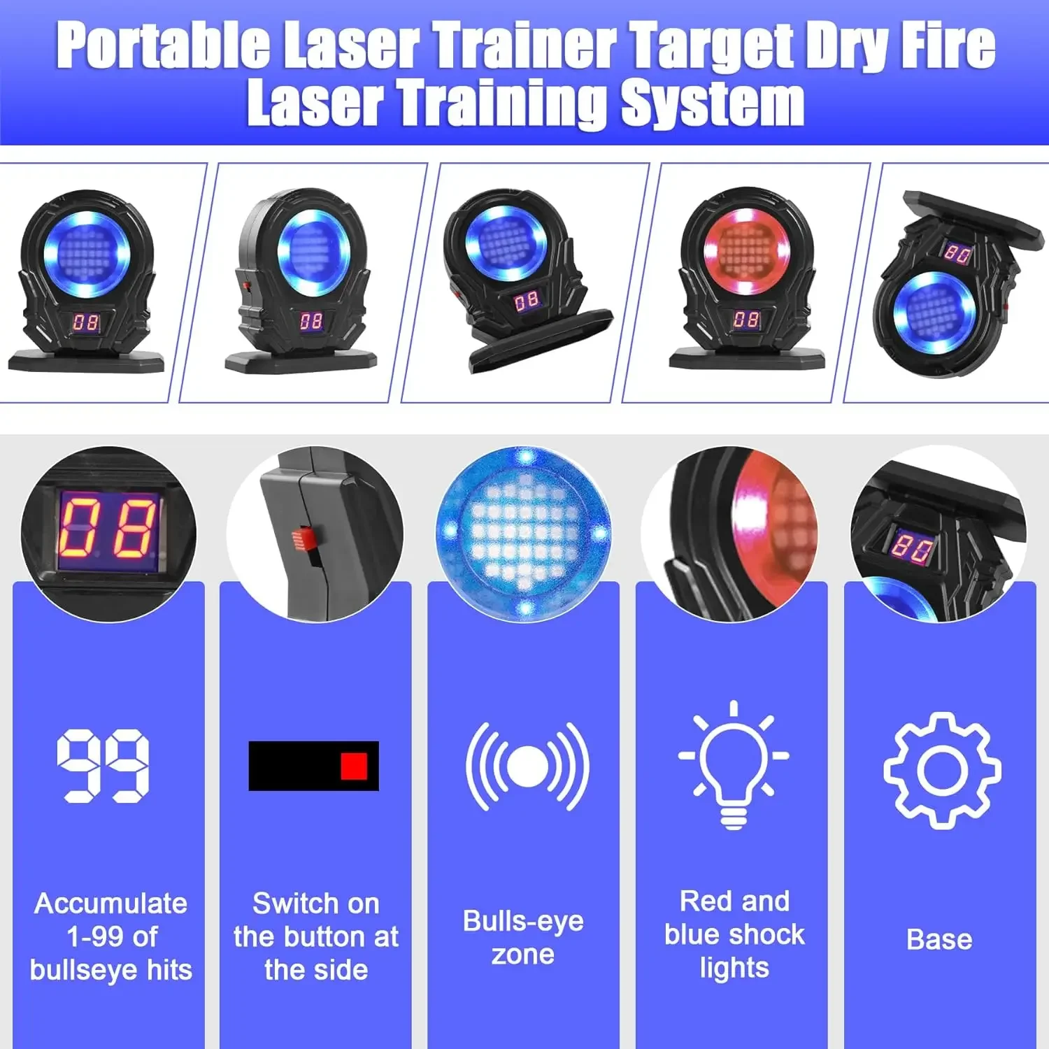 

Лазерная тренировочная мишень J-Laser с инфракрасной индукцией, электронным подсчетом очков, цветовой индикацией и звуковыми сигналами для отработки стрельбы